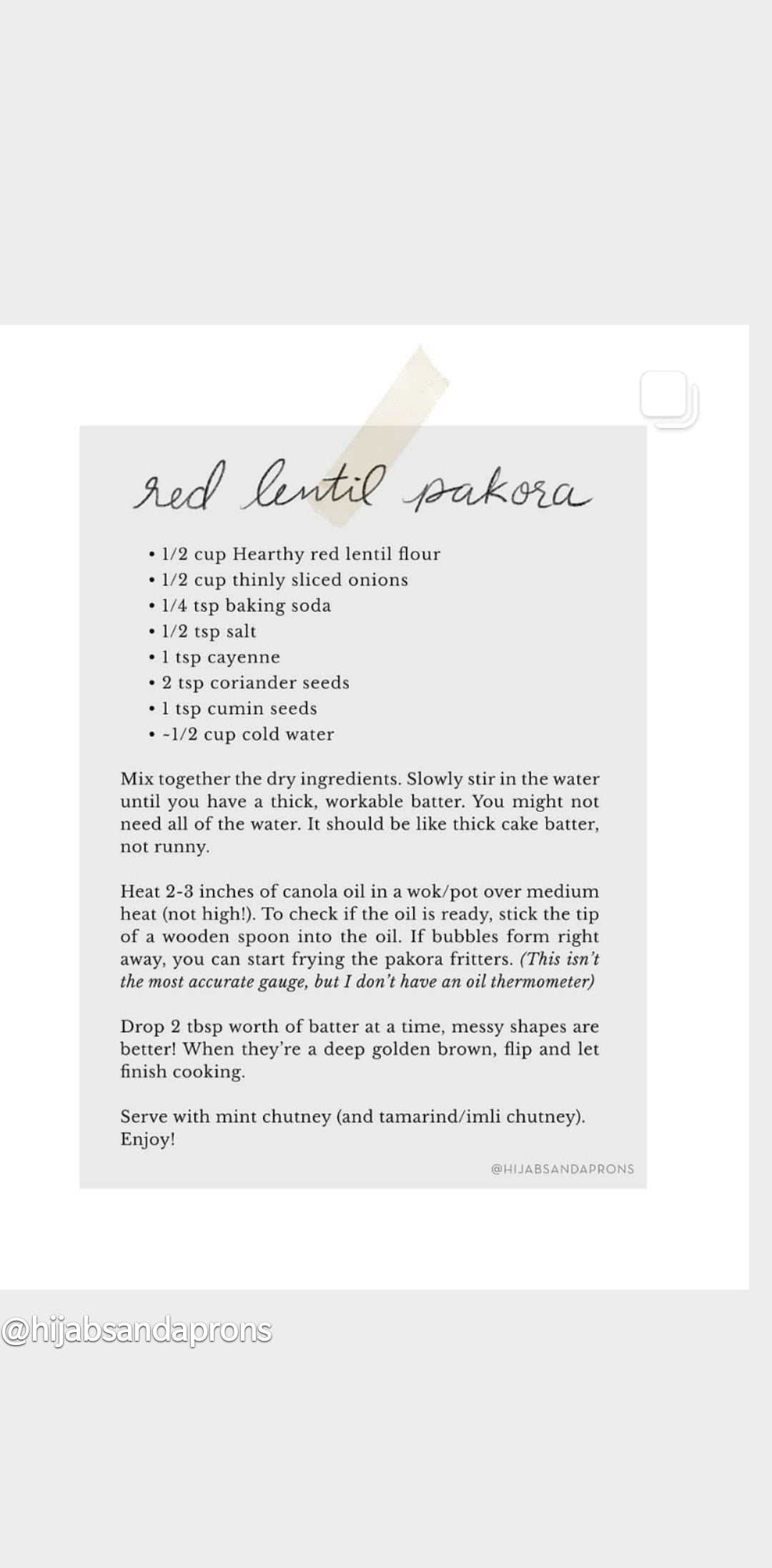 red lentil pakora