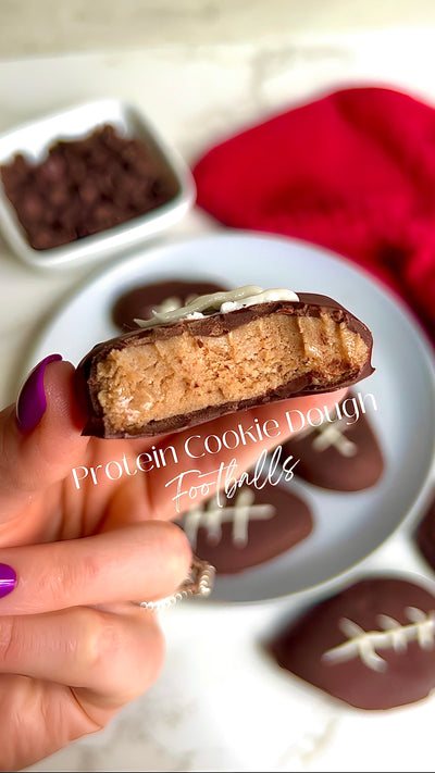 Chocolate Peanut Butter Cookie Dough Footballs