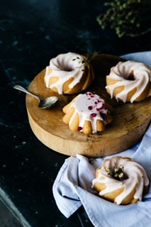 Hearthy Yellow Split Pea Flour Bundt Cake with Lemon Icing Gluten Free
