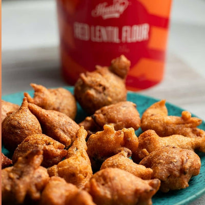 Easy Red Lentil Flour Pakoras (Fritters)