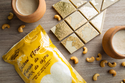 Cashew Flour Bars with Edible Gold (Kaju Katli)