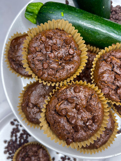 GF Double Chocolate Zucchini Muffins