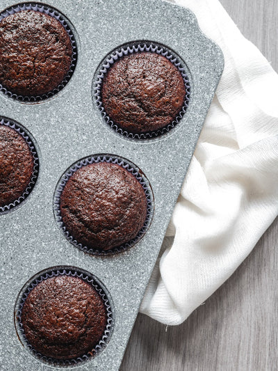 Chocolate Peppermint Muffins with Real Peppermint Leaf