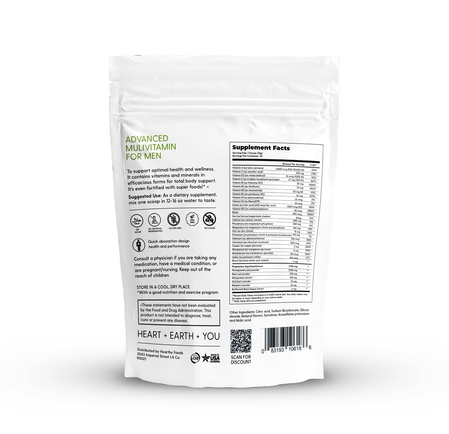 ADVANCE SUPERFOOD MULTIVITAMINS FOR MEN- NEW* Up To 3x more than the Competition