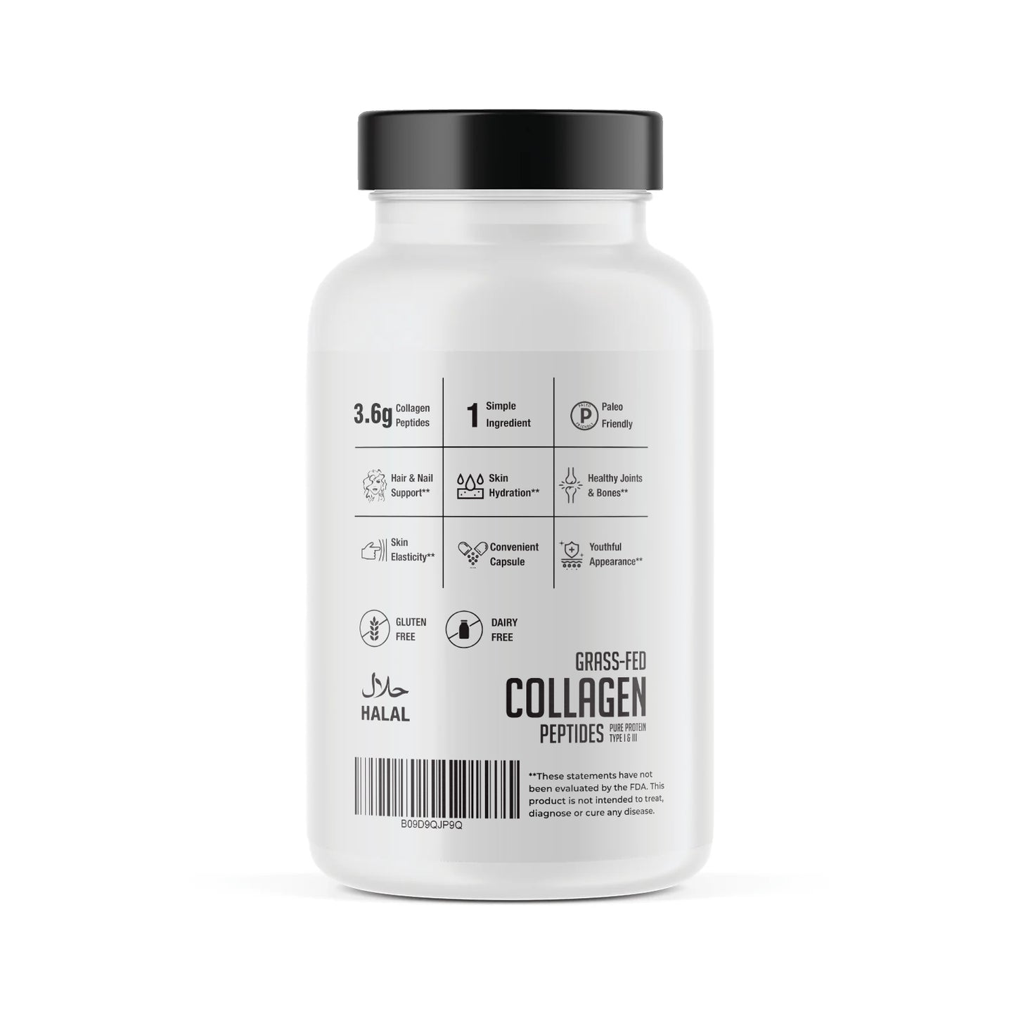 Collagen Capsules Supplement (Type I, III), 240 Collagen Capsules