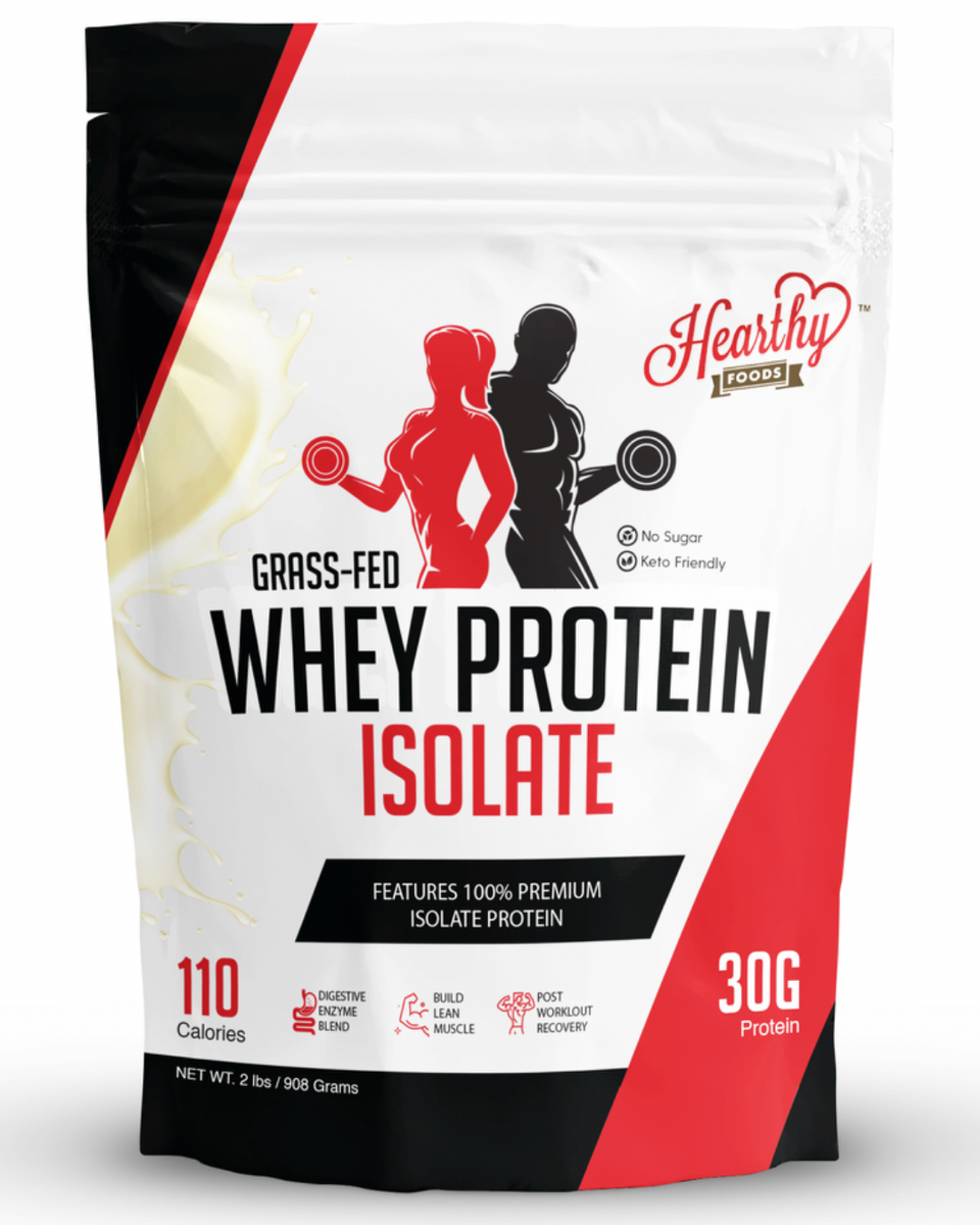 Whey Protein Powder Isolate Unsweetened No Carbs and No Fat 2 pounds