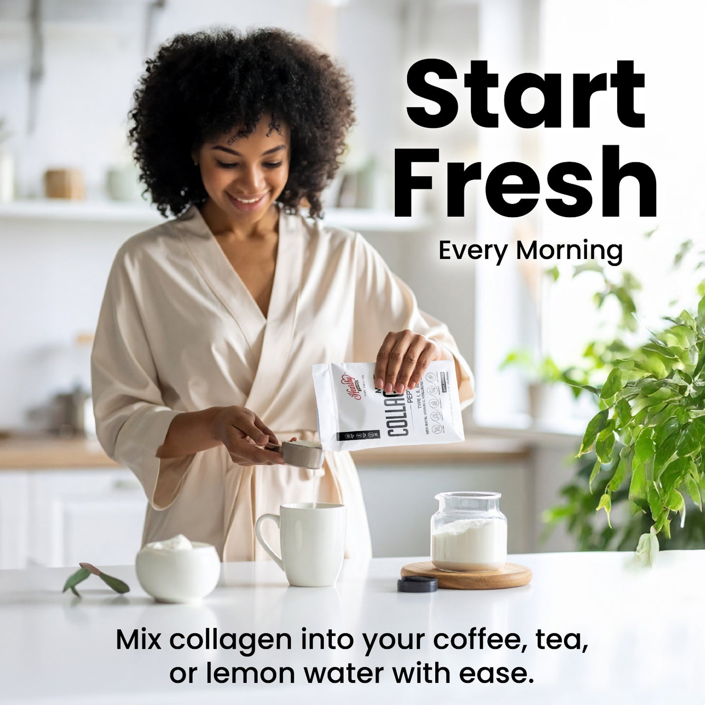 Multi Collagen Protein Powder 16oz - 45 Servings | 5 Types I, II, III, V, X | Grass-Fed, Halal, Kosher | with Biotin, Hyaluronic Acid & Vitamin C | Unflavored