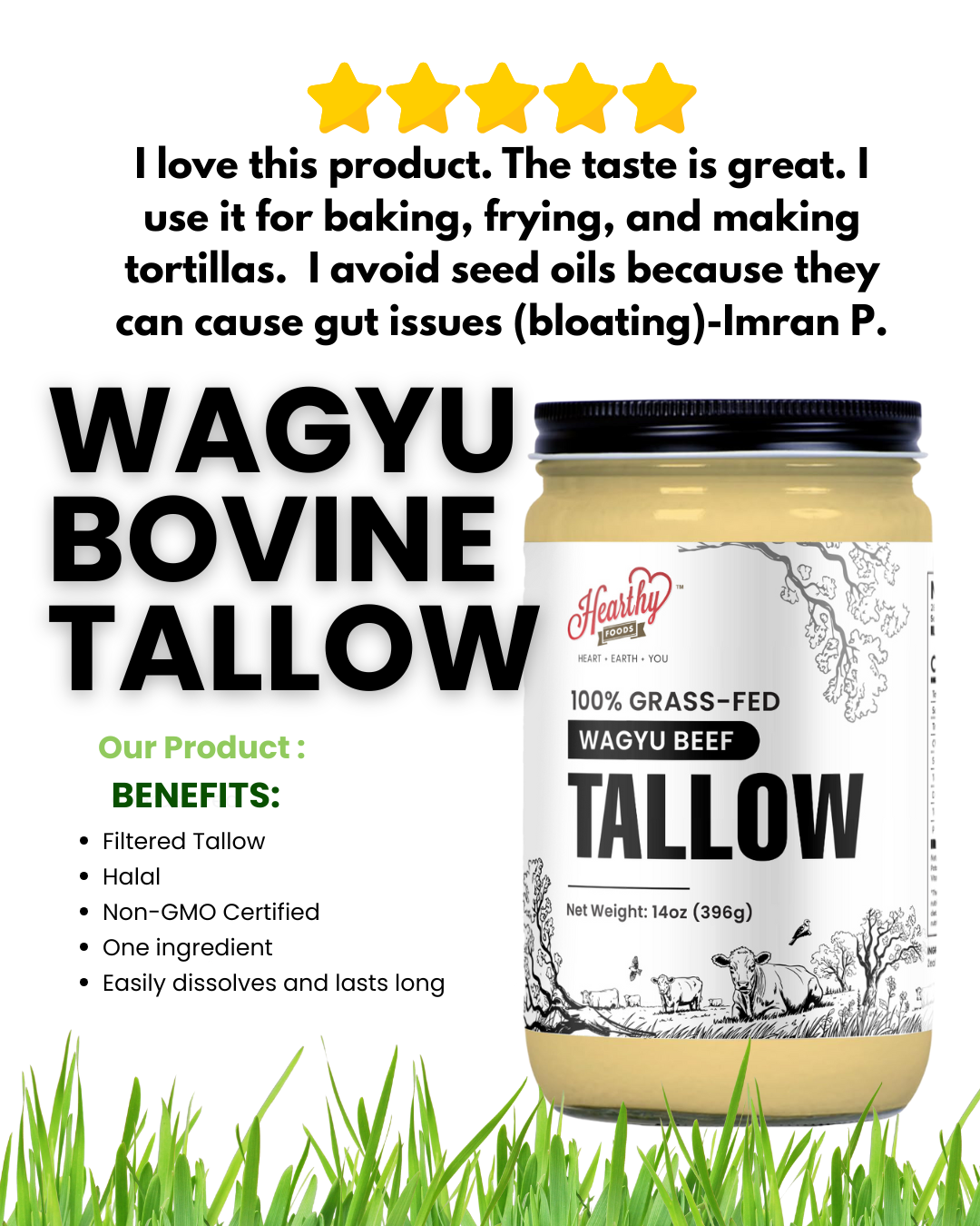 Grass Fed Wagyu Beef Tallow - Halal