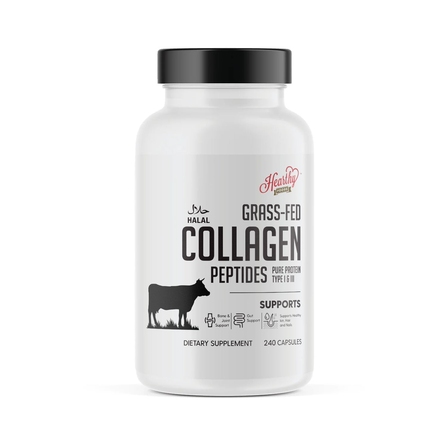 Collagen Capsules Supplement (Type I, III), 240 Collagen Capsules