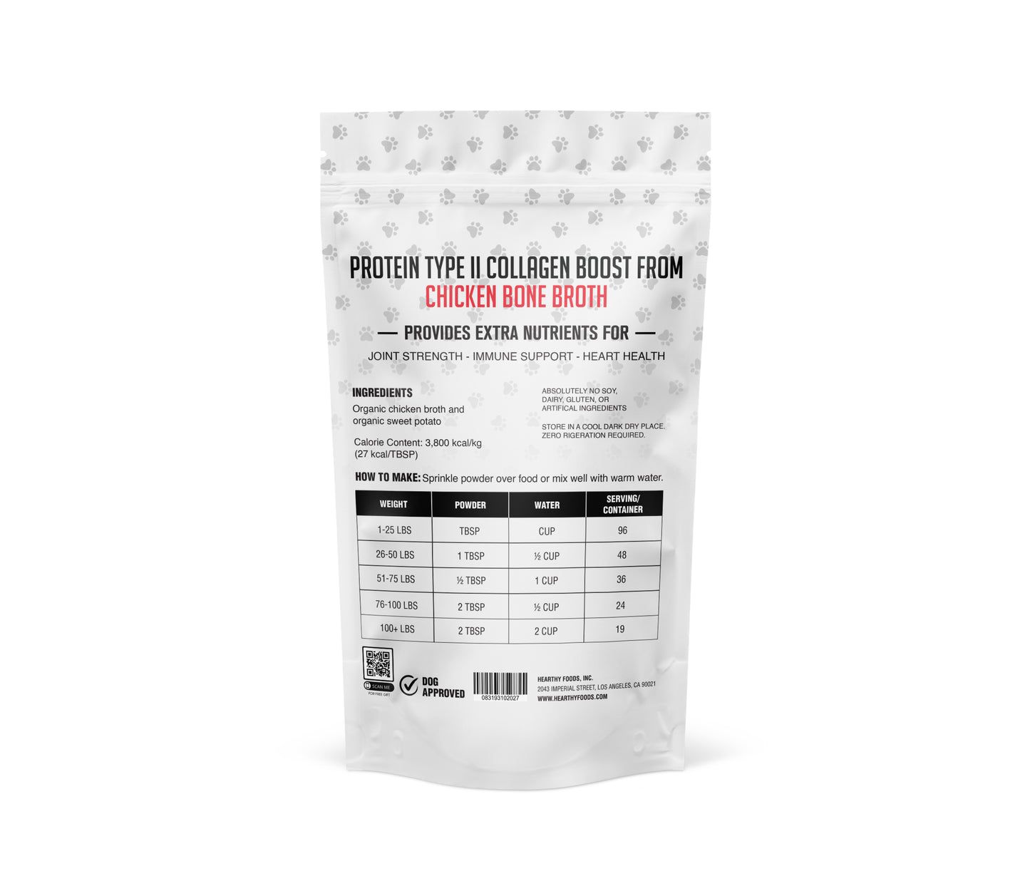 chicken bone broth for pets bag