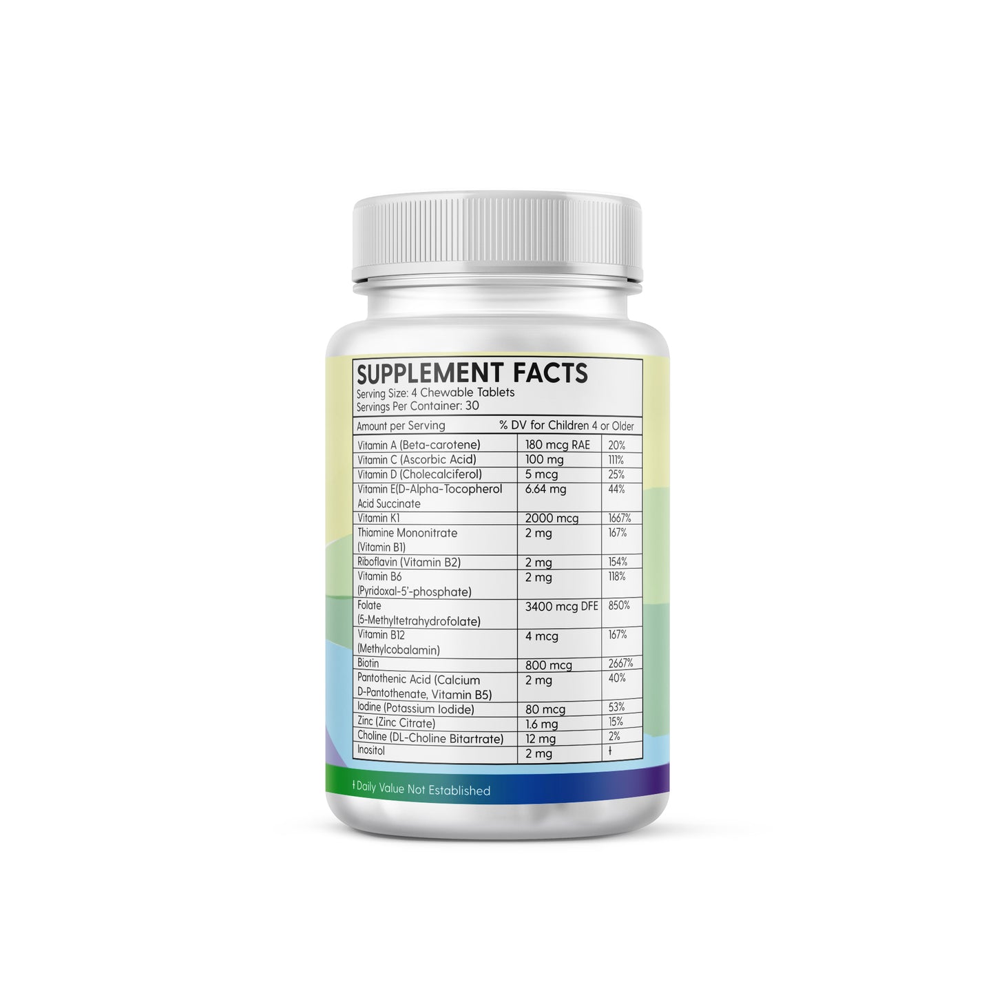 kids multivitamins label