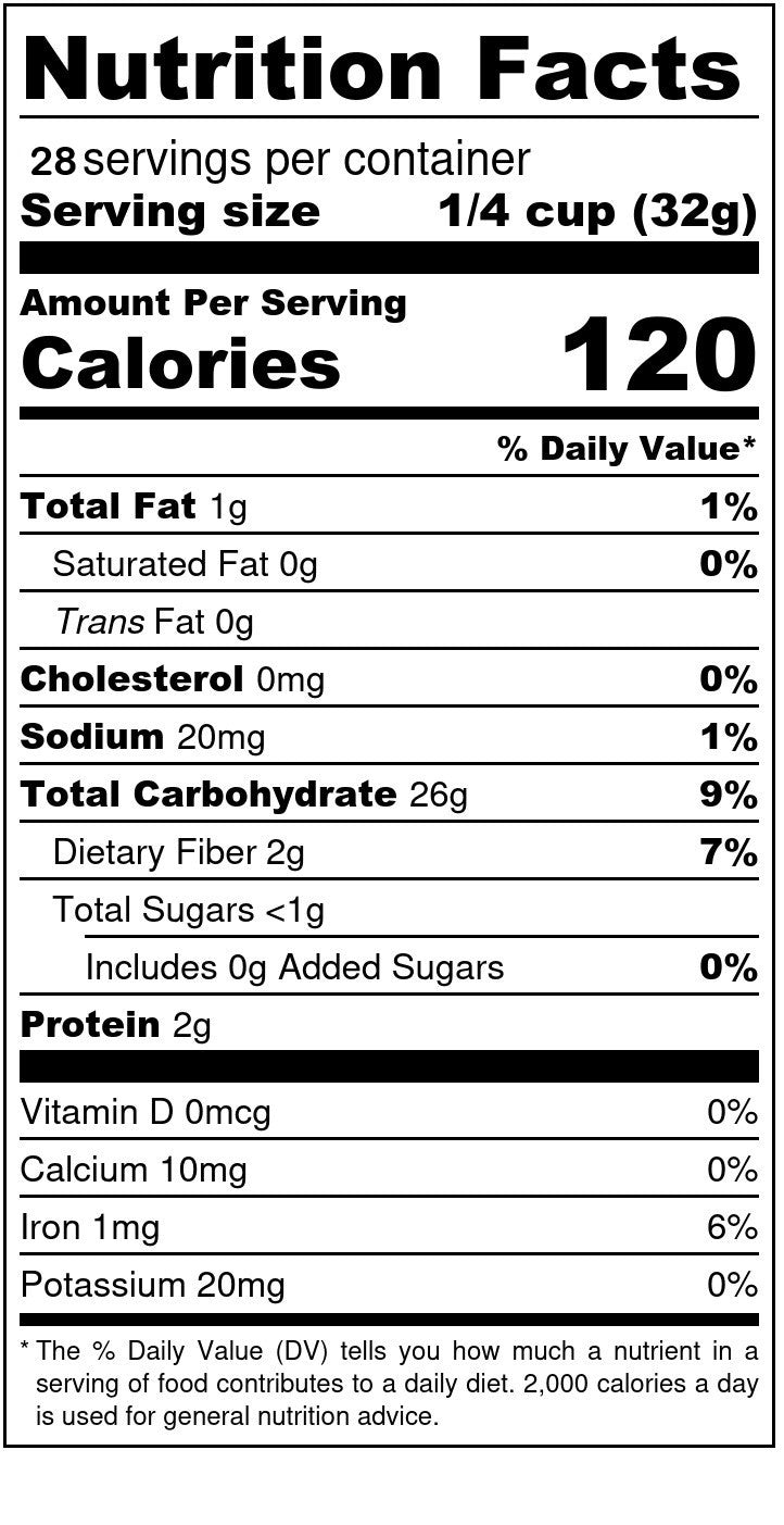 atta flour nutrition facts
