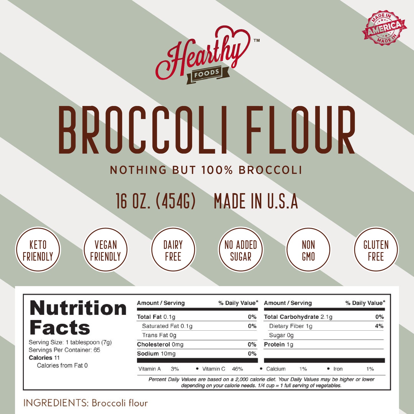 keto-friendly broccoli flour nutritional facts