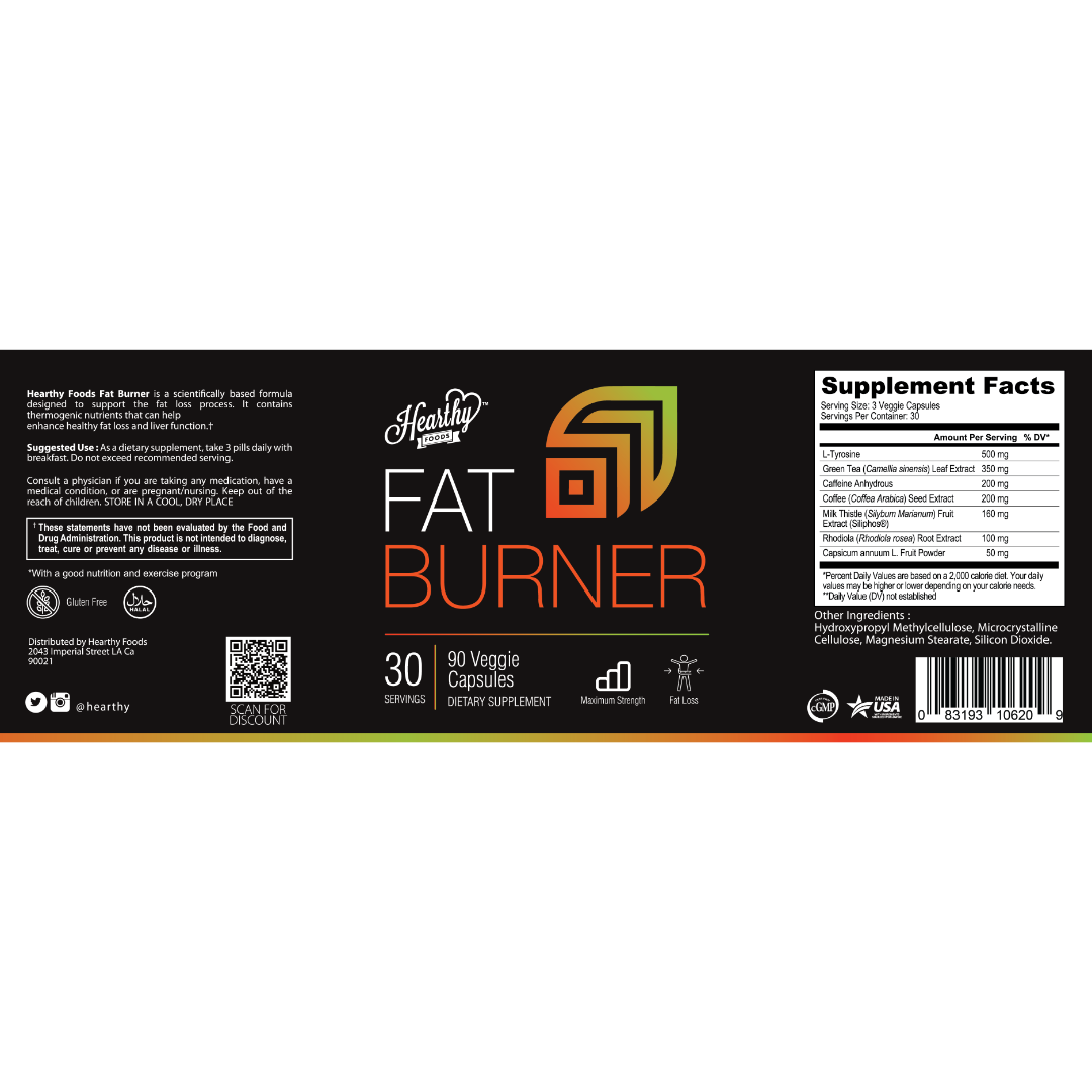 THERMOGENIC FAT BURNER FOR WEIGHT LOSS 1460 MG CAPSULES