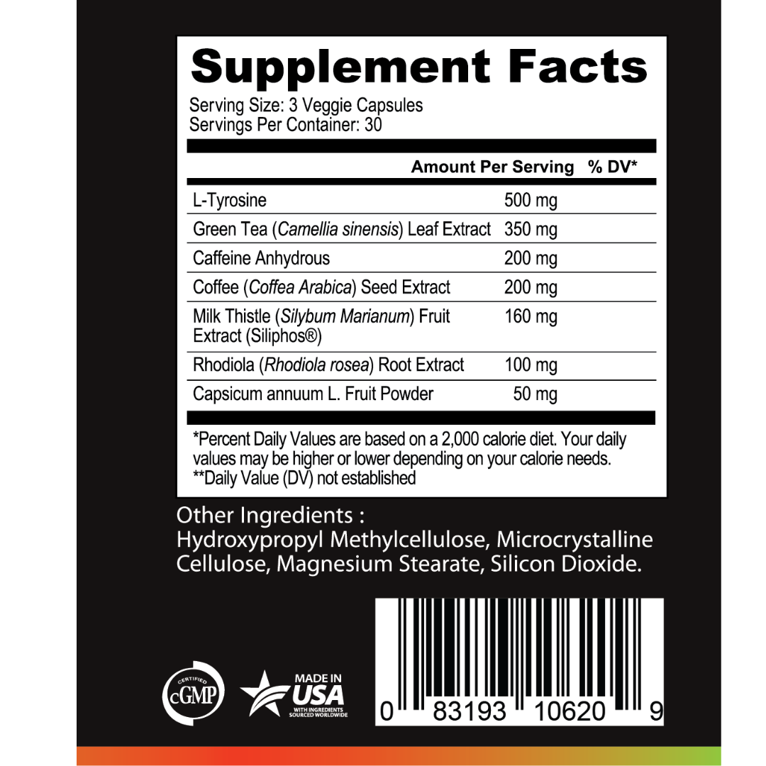 THERMOGENIC FAT BURNER FOR WEIGHT LOSS 1460 MG CAPSULES