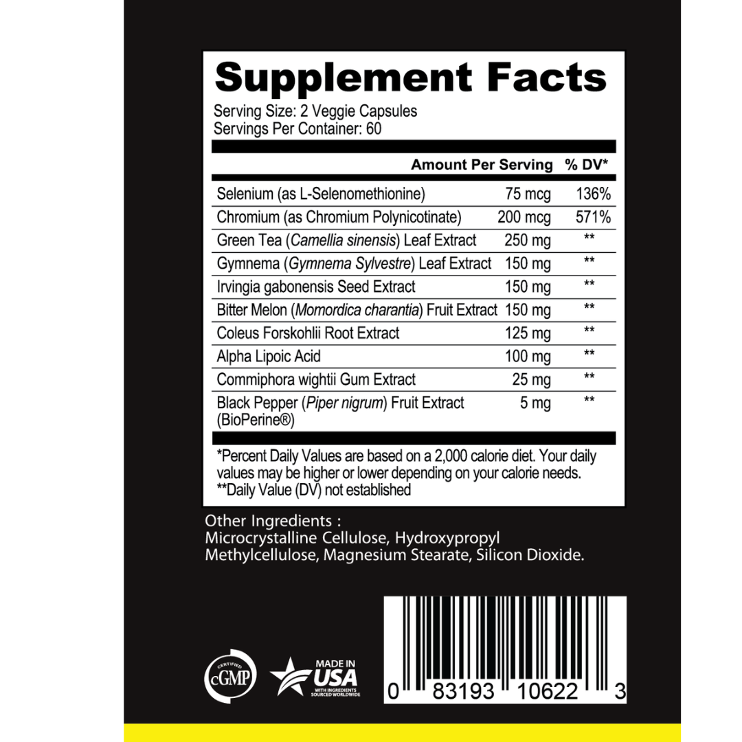 Blood sugar support pill nutritional facts and ingredients 