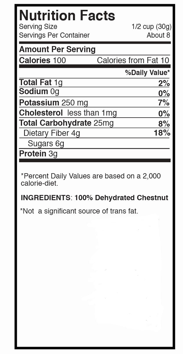 chestnut flour nutritional facts