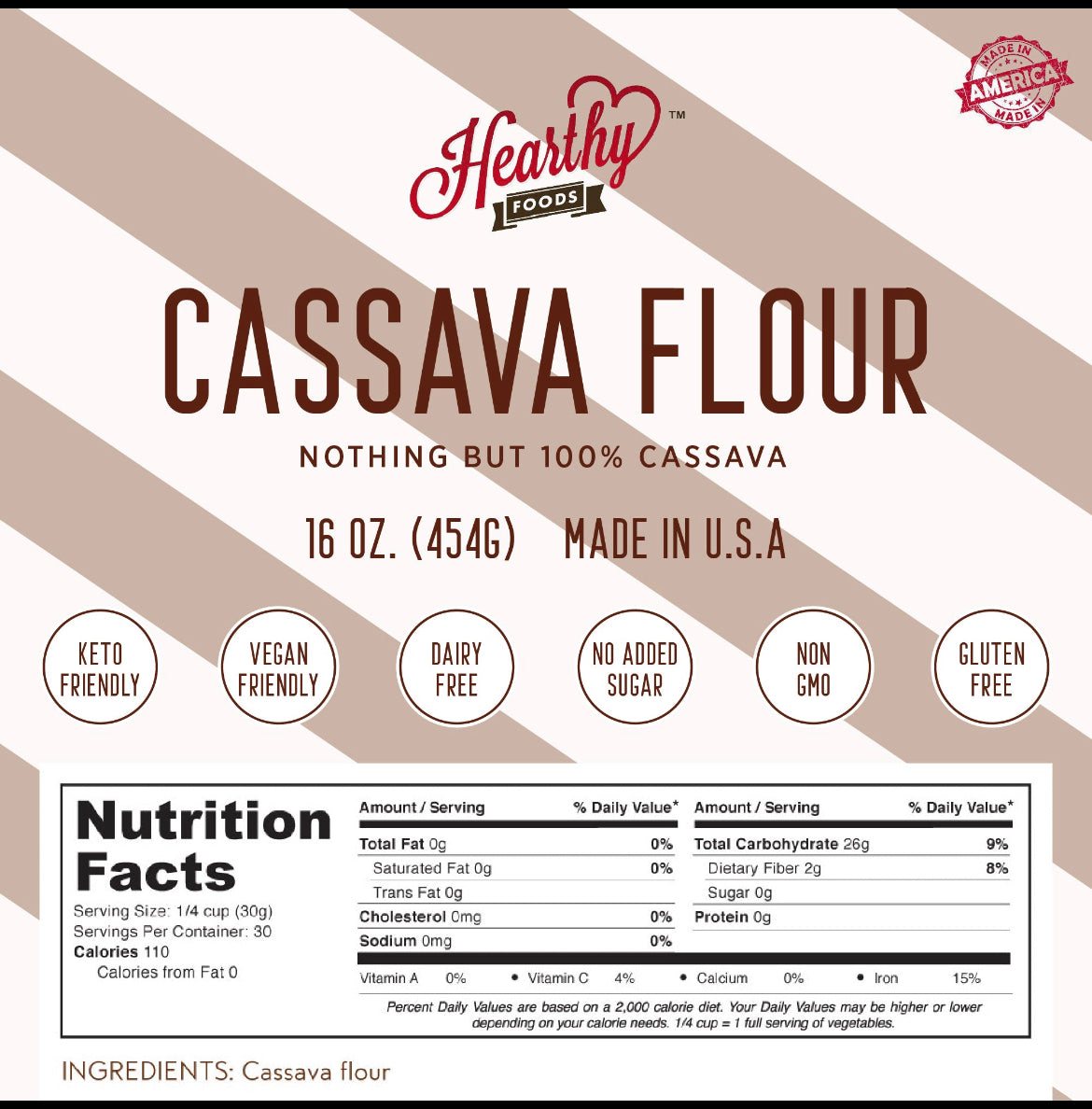 cassava flour nutritional facts